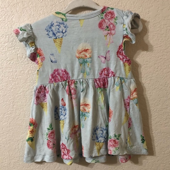 Posh Peanut Camille Ruffled Capsleeve Basic Peplum Top in Blue Sz 18-24 Months - Picture 4 of 6